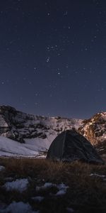 Montagnes,Snowbound,Couvert De Neige,Nature,Etoiles,Tente,Nuit,Camping,Divers