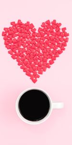 Caramelos,Café,Taza,Una Taza,Corazón,Un Corazón,Amor