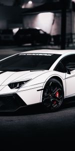 Ламборджини (Lamborghini),Tron Tuning,2014,Aventador,Lp700 4,Вид Сбоку,Тачки (Cars),Белый