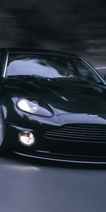 2004,Vanquish,V12,Астон Мартин (Aston Martin),Асфальт,Тачки (Cars),Черный,Вид Спереди