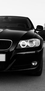 Coches,Carro,Coche,Vista Frontal,El Negro,Bmw,Faro