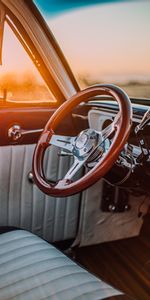 Cars,Car,Steering Wheel,Rudder,Machine,Salon,Old,Retro