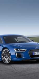 Ауди (Audi),E Tron,R8,Вид Сбоку,Синий,Тачки (Cars)