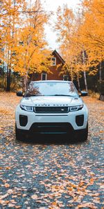 Vus,Voitures,Land Rover,Vue De Face,Automne,Range Rover