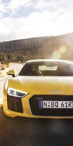 V10,R8,Тачки (Cars),Желтый,Вид Спереди,Ауди (Audi)