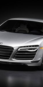 Audi R8,Voitures,Argent,Vue De Face,Argenté