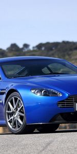 2011,V8,Vantage,Астон Мартин (Aston Martin),Тачки (Cars),Стиль,Синий,Природа,Вид Спереди