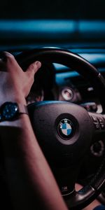 Cars,Hand,Steering Wheel,Rudder,Salon,Clock,Bmw