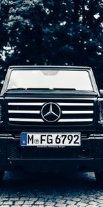 Cars,Lights,Front View,Machine,Suv,Car,Mercedes,Headlights