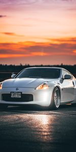 Lumières,Voitures,Nissan 350Z,Coucher De Soleil,Phares,Sportif,Nissan,Voiture De Sport,Voiture