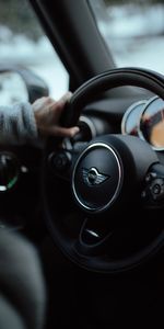 Cars,Machine,Steering Wheel,Rudder,Mini Cooper,Hand,Car