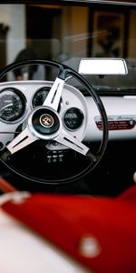 Cars,Machine,Steering Wheel,Rudder,Salon,Car,Retro