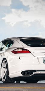 Panamera,Вид Сзади,Белый,Тачки (Cars),Порш (Porsche),Машины