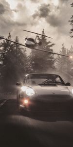 Cars,Road,Asphalt,Machine,Speed,Airplane,Fog,Car,Plane