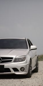 Cars,Road,Car,Machine,Front View,Mercedes Benz W204,Grey,Mercedes