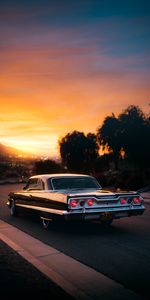 Cars,Road,Sunset,Old,Retro,Car