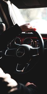 Cars,Rudder,Dark,Machine,Steering Wheel,Salon,Hand,Car