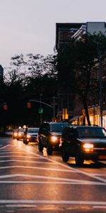 Cars,Shine,Light,Road,Night