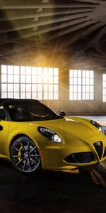 Вид Сбоку,Alfa 4C Spider,Alfa,Тачки (Cars),Желтый