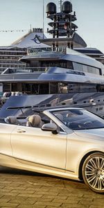 Cars,Side View,Cabriolet,A217,Silver,Silvery,S 500,Hdr,Mercedes Benz