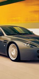 Vantage,V8,2005,Тачки (Cars),Стиль,Астон Мартин (Aston Martin),Черный,Вид Сбоку,Скорость