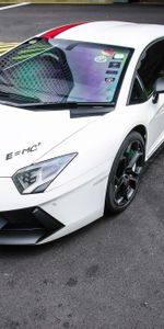 Lamborghini Aventador,Белый,Тачки (Cars),Спорткар