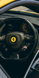 Cars,Steering Wheel,Rudder,Salon,Speedometer,Ferrari