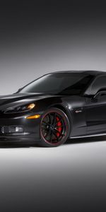 Z06,Corvette,Тачки (Cars),Черный,Вид Сбоку,Шевроле (Chevrolet)