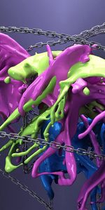 Chain,Paint,Colourful,Colorful,Splash,3D