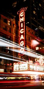 Chicago,Movement,Traffic,Illinois,Cities,Night,City