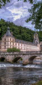 Cities,Bridge,Brant,Dordogne,Lock,France,Hdr