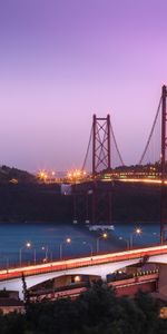 Cities,Bridge,Bridge Named April 25,April 25,Almada,Lisbon,Night City,City Lights