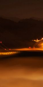 Niebla,Chicago,Ciudades,Noche,Puente