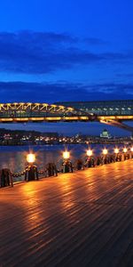 Remblai Pushkinskaya,Remblai Pouchkine,Villes,Pont,Moscou,Nuit