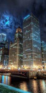 Cities,Bridge,Rivers,Skyscrapers,Hdr,Chicago