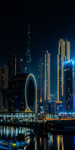 Cities,Building,Backlight,Illumination,Uae,U A E,Night,Skyscrapers,Dubai