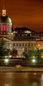 Cities,Building,Evening,Montreal,City Lights,Night,Canada