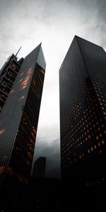 Cities,Building,Lights,Evening,Bottom View,City