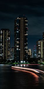 Cities,Building,Lights,Long Exposure,Night City,Dark,Skyscrapers