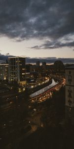 Ciudades,Edificio,Las Luces,Luces,Camino,Ciudad Nocturna,Ciudad De Noche