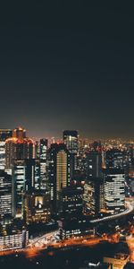 Cities,Building,Lights,Night City,Skyscrapers,Road