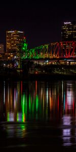 Cities,Building,Lights,Reflection,City,Night