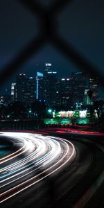 Cities,Building,Lights,Road,Long Exposure,Night City,Turn