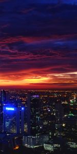 Imeuble,Bâtiment,Lumières De La Ville,Bangkok,Villes,Ville De Nuit,Coucher De Soleil