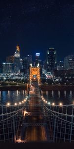 Ciudades,Edificio,Ciudad De Noche,Resplandor,Resplandecer,Ciudad Nocturna,Puente