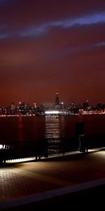 Cities,Building,Rivers,Night,New York