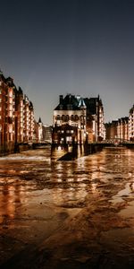 Ciudades,Camino,Ciudad De Noche,Ciudad Nocturna,Hamburgo,Edificio,Calle