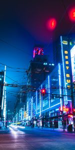 Ciudad De Noche,Edificio,Camino,Ciudad Nocturna,Ciudades,Neón