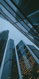 Cities,Building,Skyscrapers,Bottom View,Evening