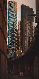 Cities,Building,Skyscrapers,Railway,Train